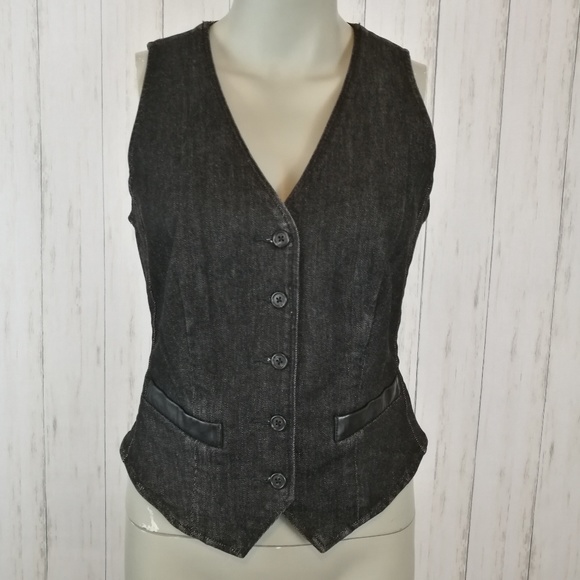 Lauren Ralph Lauren Jackets & Blazers - RALPH LAUREN Black Wash Denim Vest Size 6